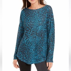INC Long-Sleeve Cheetah-Print Top